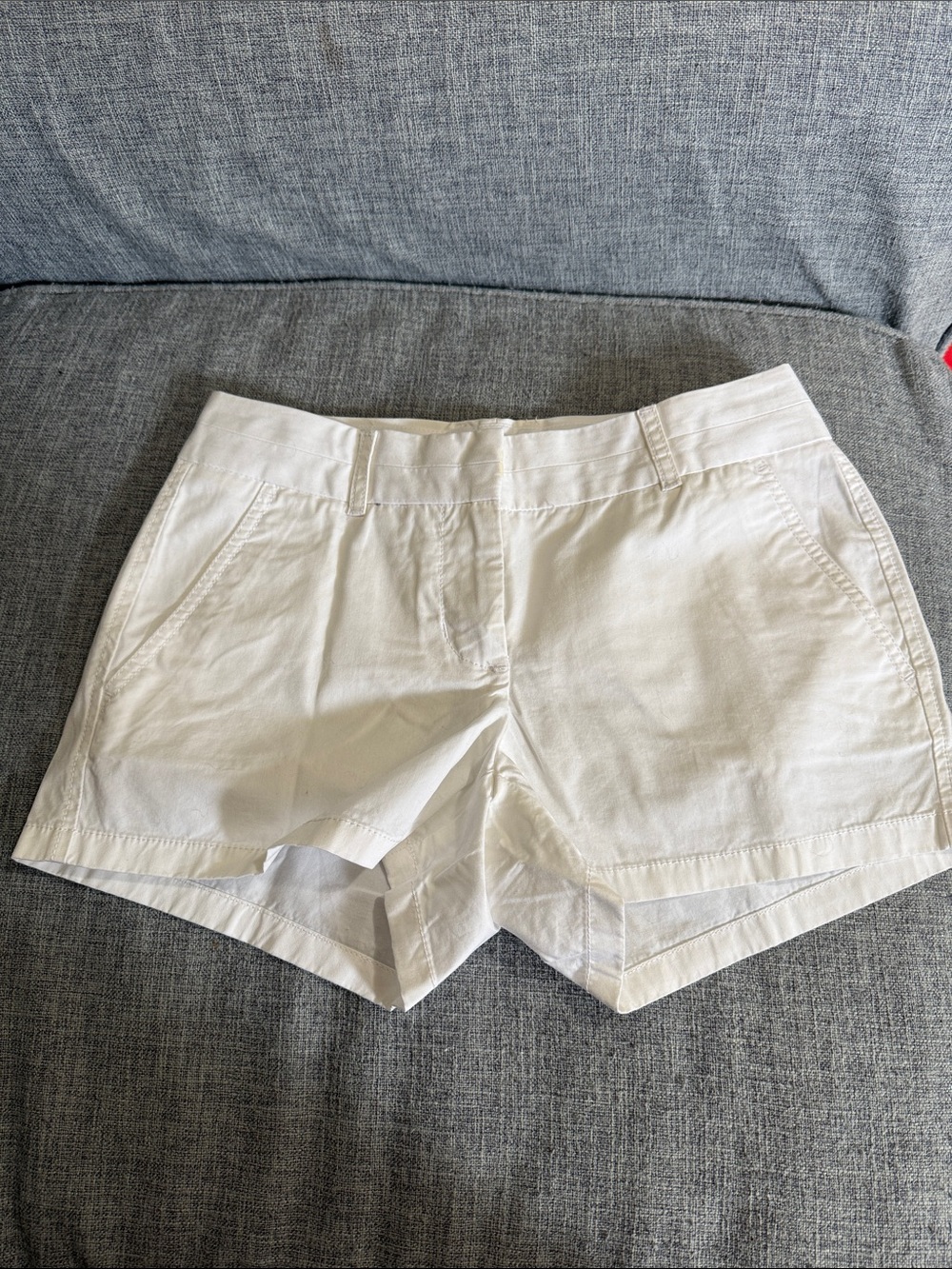 J. Crew White High-Waist Cotton Shorts